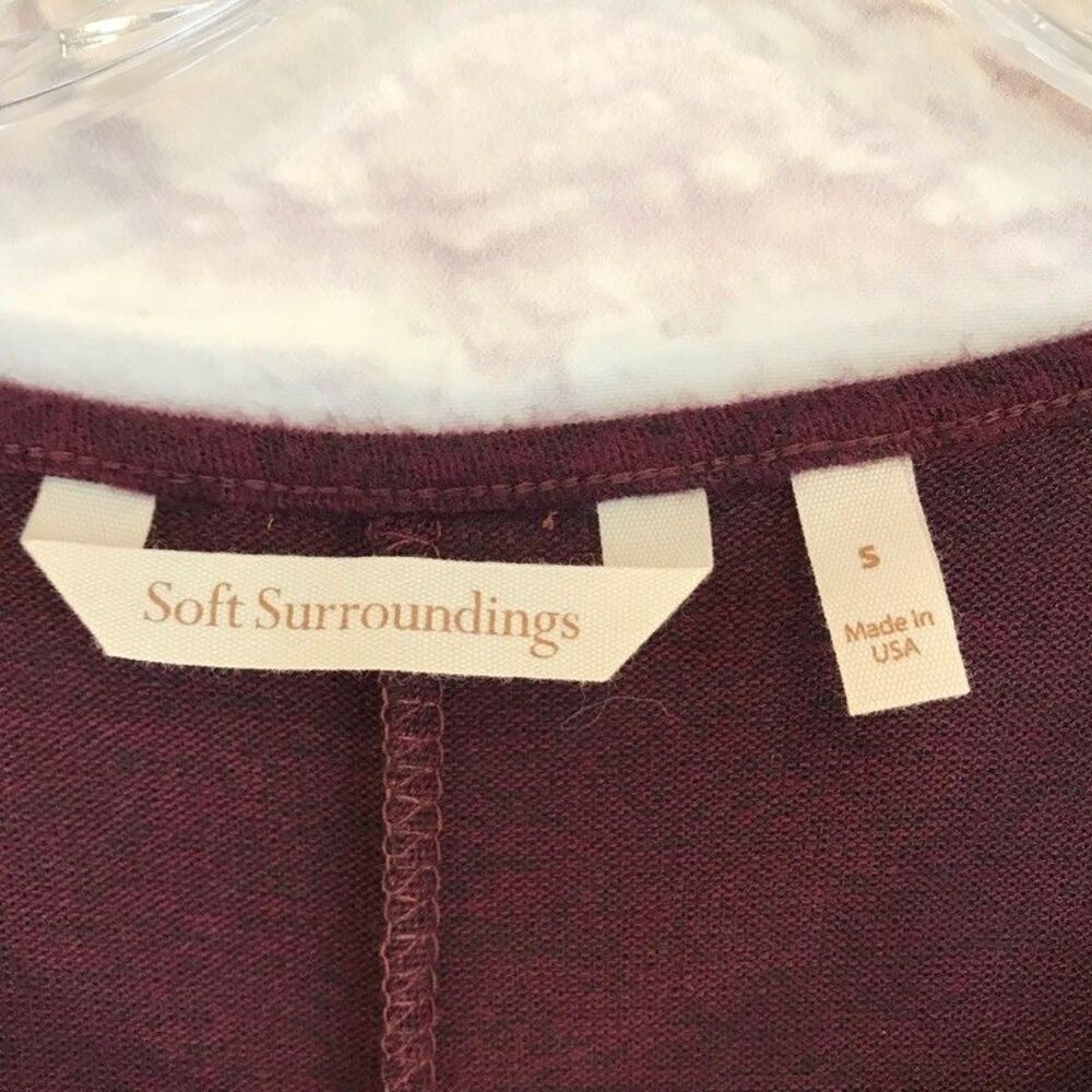 New Soft Surroundings Womens Small Tunic Sweater Maroon Long Sleeve Pullover - Picture 8 of 8